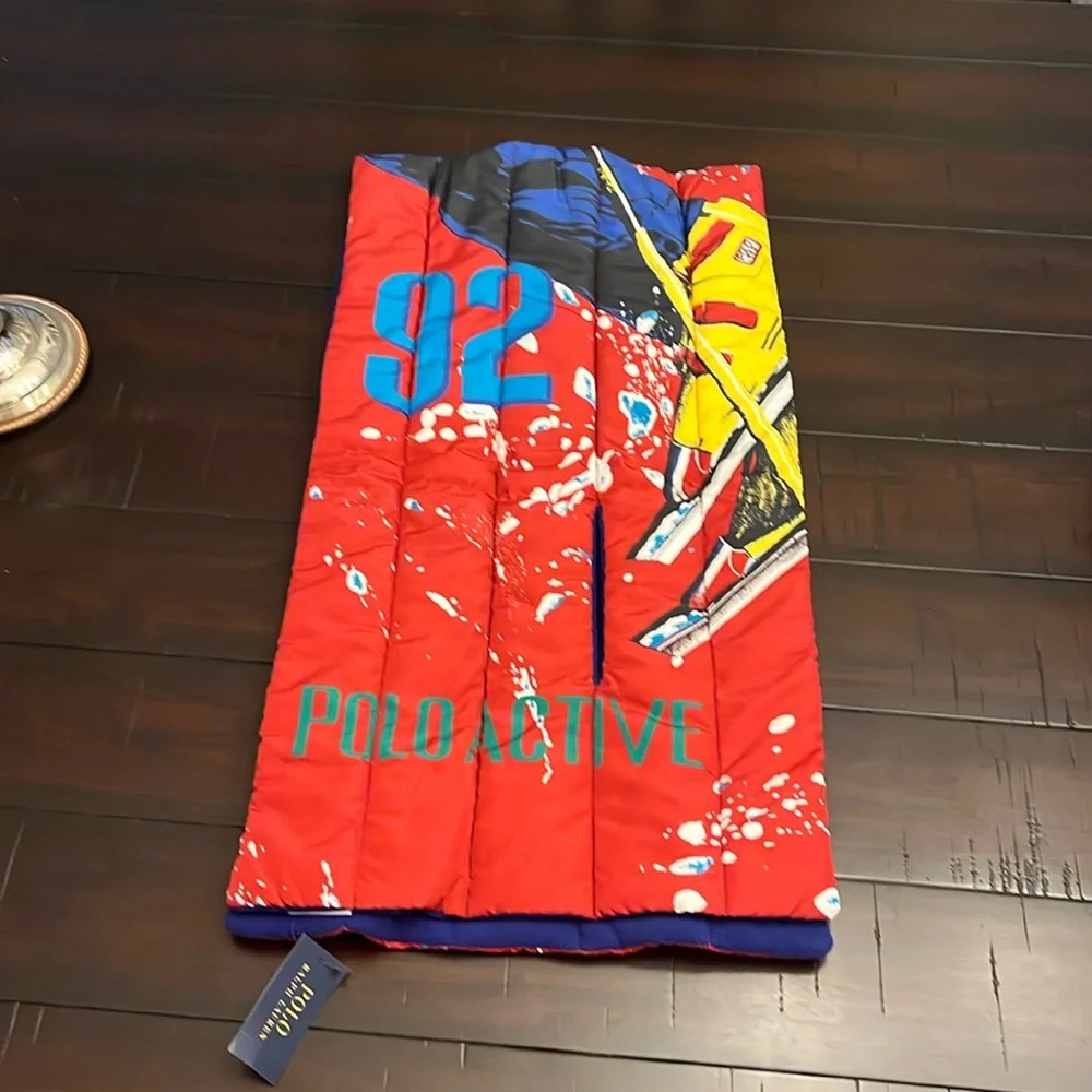 Polo Ralph Lauren Ski 92 1992 Winter Puffer Scarf new red blue Mens Women’s